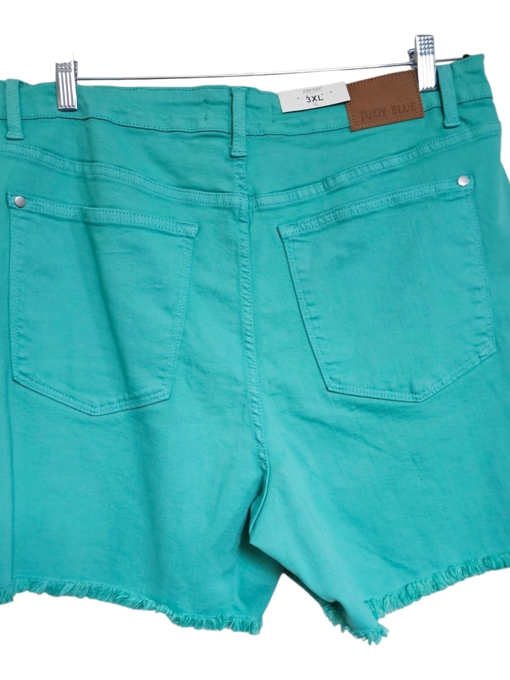 Judy Blue Teal Mid-Rise Garment Dyed Cotton Shorts - Picture 4 of 6